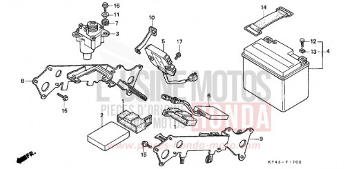 BATTERIE/ SERVO-MOTEUR NSR125RM de 1991